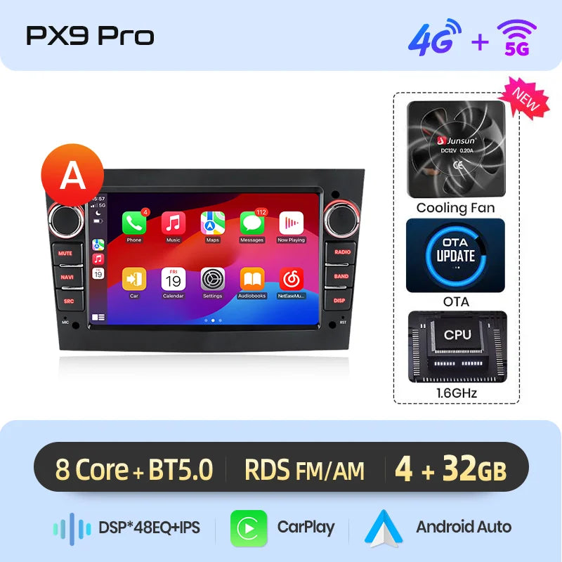 JUNSUN Car Radio For Opel Astra Antara Vectra Corsa Zafira Vivaro  Multimedia Wireless  Carplay  Android Auto Stereo Autoradio