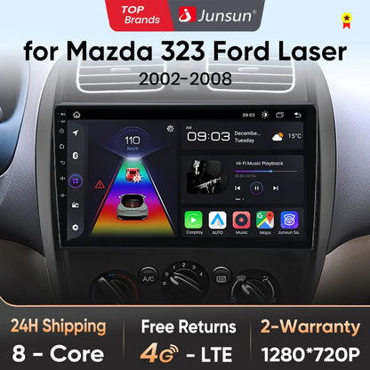 Radio Junsun CarPlay inalámbrica Android Auto para MAZDA 323, HAIMA, FREEMA, FORD LASER 2002-2008, sistemas inteligentes para coche, RDS, Bluetooth, WiFi 