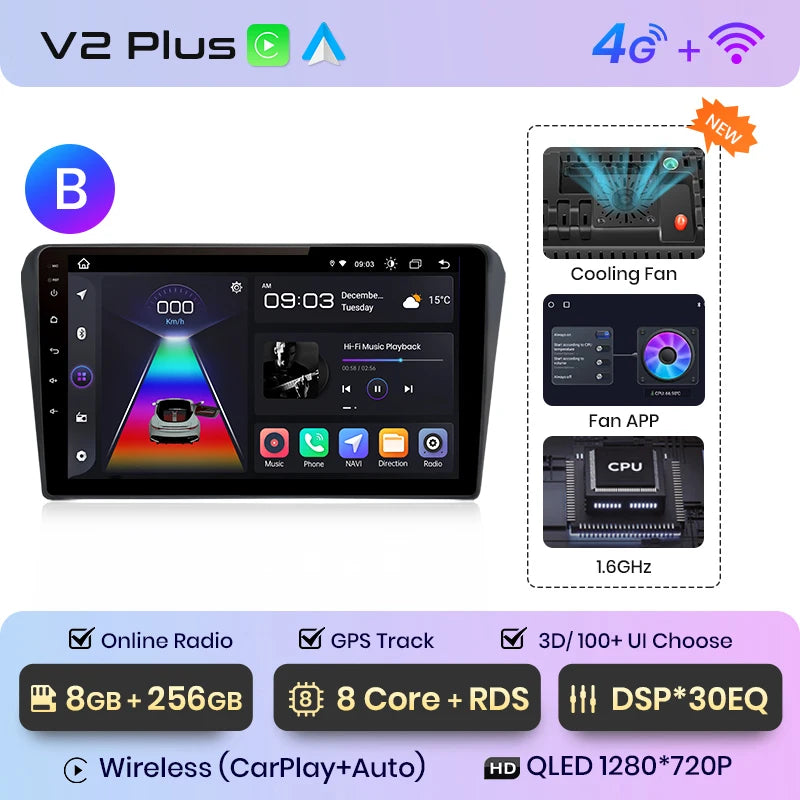 Junsun V1pro AI Voice 2 DIN Android Auto Radio para Toyota Avensis T25 2002-2008 Carplay Car Multimedia GPS 2 DIN autorradio 
