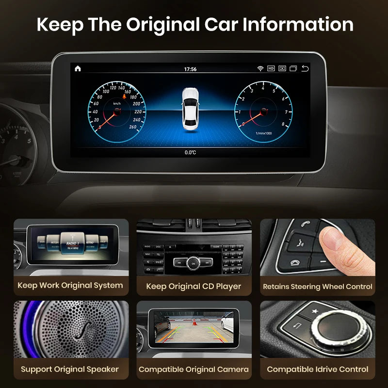 Junsun KSW Qualcomm 665 CarPlay For Apple Car Radio Multimedia For Mercedes-Benz C Class W204 S205 C204 2007-2018 4G WiFi Stereo