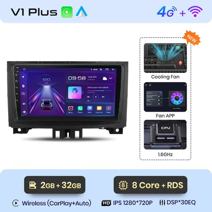 Junsun CarPlay inalámbrico Android Auto Radio para Mercedes-Benz Sprinter VW Crafter 2006 Sistemas inteligentes para coche RDS BT WiFi 2 DIN 