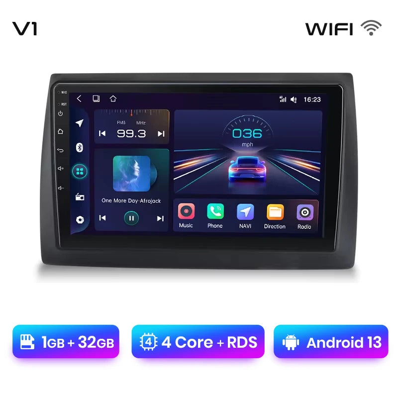Radio Junsun V1 Plus para Fiat Stilo 2001-2010 con CarPlay inalámbrico, Android Auto, sistema inteligente para coche, 2 DIN, DVD. 