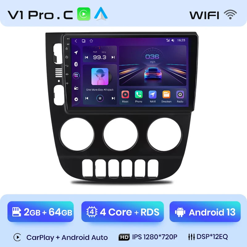 Radio Junsun V1 Plus para Mercedes Benz Clase M W163 ML (1998-2006), inalámbrica, CarPlay, Android Auto, 2 DIN, DVD. 