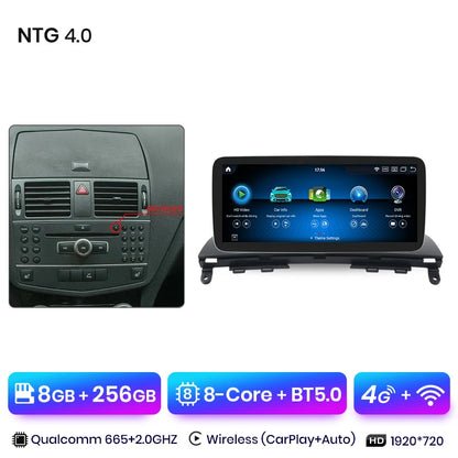 Junsun KSW Qualcomm 665 CarPlay For Apple Car Radio Multimedia For Mercedes-Benz C Class W204 S205 C204 2007-2018 4G WiFi Stereo