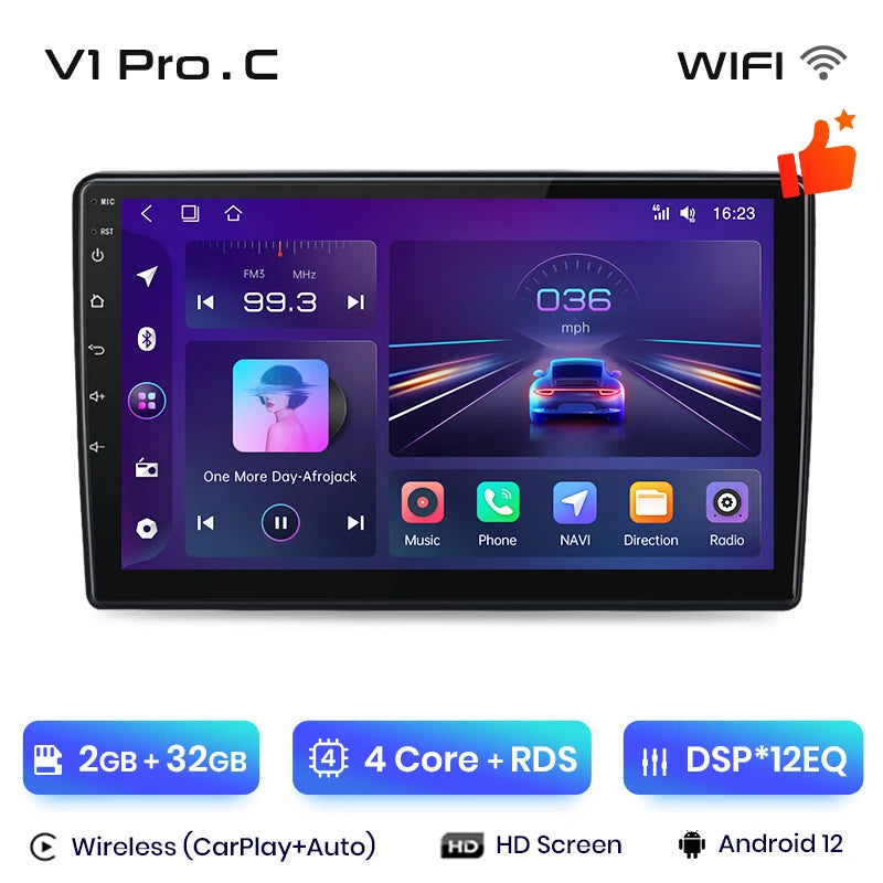 Junsun V1pro AI Voice 2 DIN Android Auto Radio para Fiat 500L 2012-2017 Carplay 4G Car Multimedia GPS 2 DIN Autoradio 