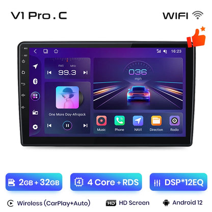 Junsun V1pro AI Voice 2 DIN Android Auto Radio para Fiat 500L 2012-2017 Carplay 4G Car Multimedia GPS 2 DIN Autoradio 