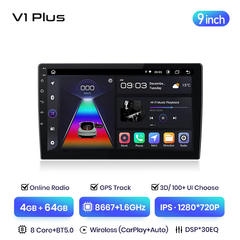 Junsun V3 Plus 2K Wireless CarPlay Android Auto Car Intelligent Systems For Volkswagen Multivan T5 2003-2015 Autoradio