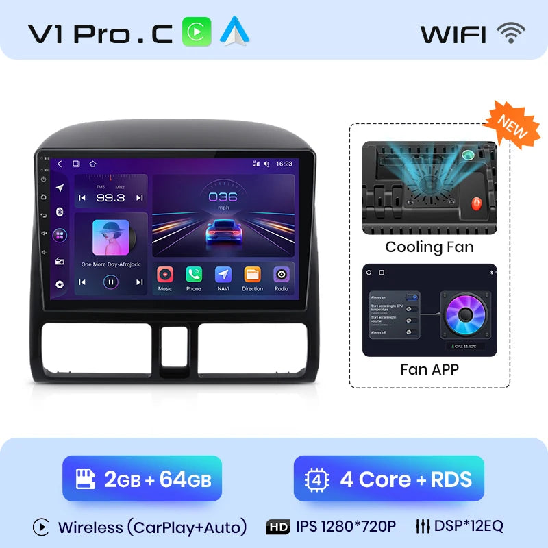 Junsun V1 pro AI Voice 2 DIN Android Auto Radio para Honda CR-V CRV 2 2001-2006 Radio de coche multimedia GPS Track Carplay 2 DIN DVD 