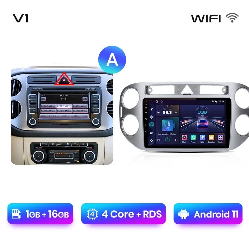 Junsun V1pro AI Voice 2 din Android Auto Radio For VW Volkswagen Tiguan 1 NF 2006-2016 Carplay Car Multimedia GPS 2din autoradio