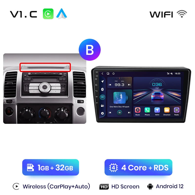Junsun V1pro AI Voice 2 DIN Android Auto Radio para Nissan NAVARA 2006-2012 Carplay 4G Car Multimedia GPS 2 DIN Autoradio 