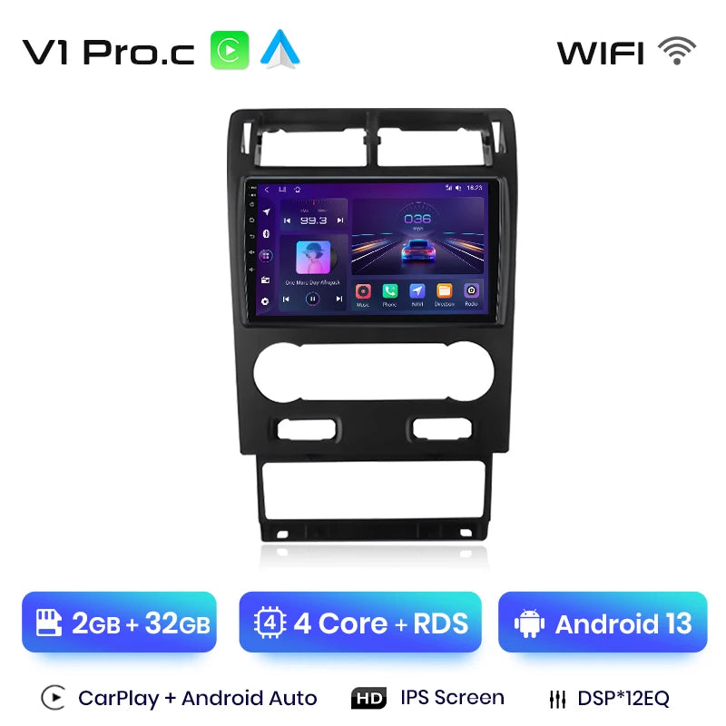 Radio Junsun V1 Plus para Ford Mondeo 3 2004-2007 con CarPlay inalámbrico, Android Auto, sistema inteligente para coche, 2 DIN, DVD. 