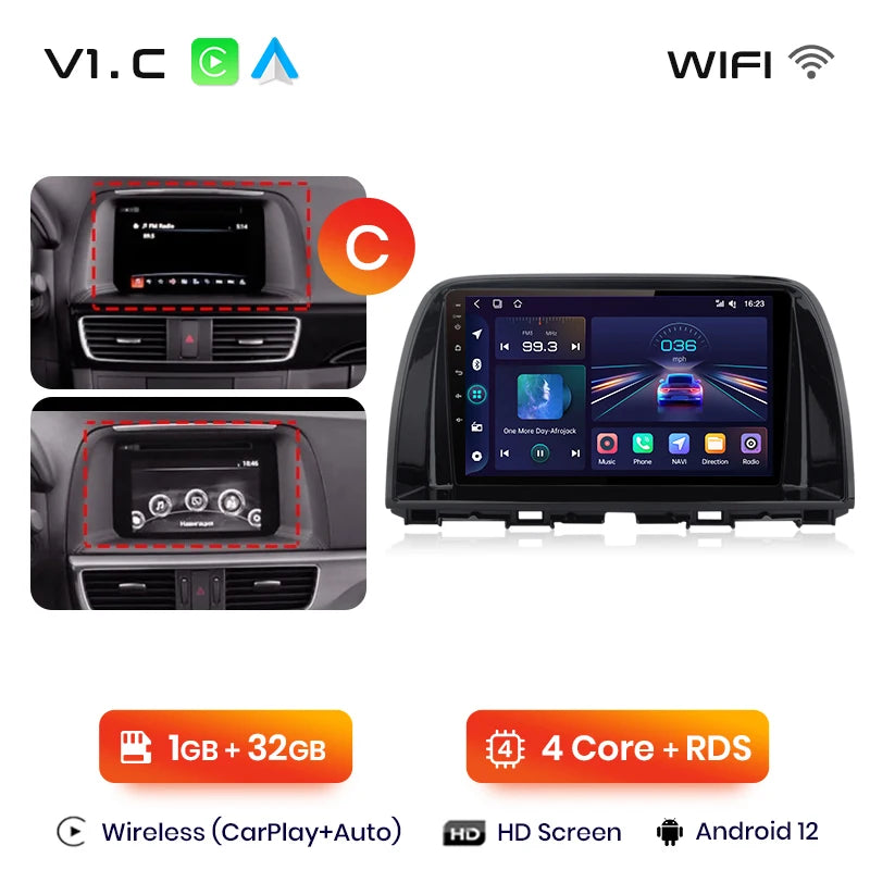 Junsun V1pro AI Voice 2 din Android Auto Radio For Mazda CX-5 2012-2015  Carplay 4G Car Multimedia GPS 2din autoradio