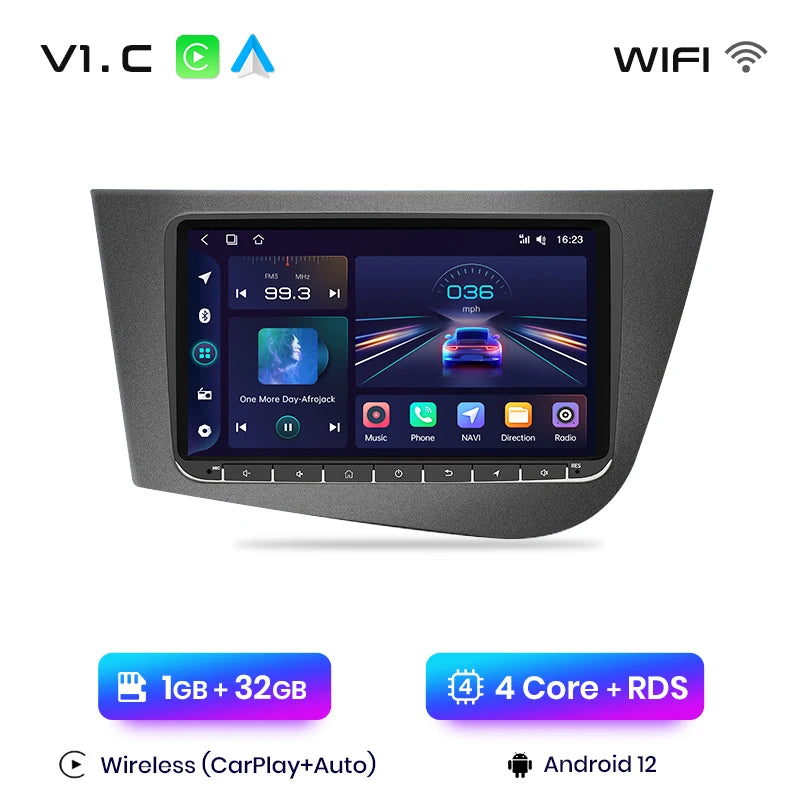 Radio Junsun con Android y voz AI para Seat Leon MK2 (2005, 2006, 2007-2012), Carplay, multimedia, RDS, DSP, GPS, sin autorradio 2DIN. 