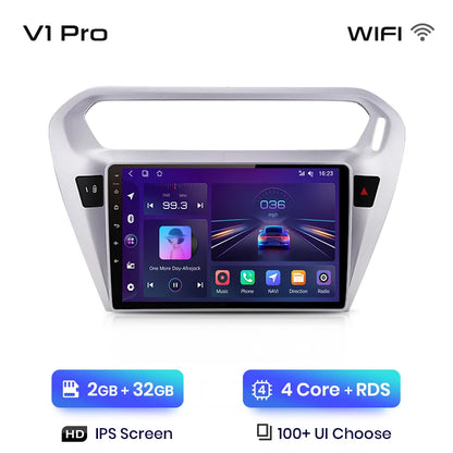 Radio Junsun V1 Plus para Peugeot 301 y Citroën Elysee (2013-2018), inalámbrica, CarPlay, Android Auto, 2 DIN, DVD. 
