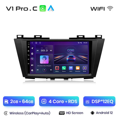 Junsun V1 AI Voice - Radio inalámbrica CarPlay Android para coche, GPS, 2DIN, 4G, para Mazda 5 (2010-2015) 