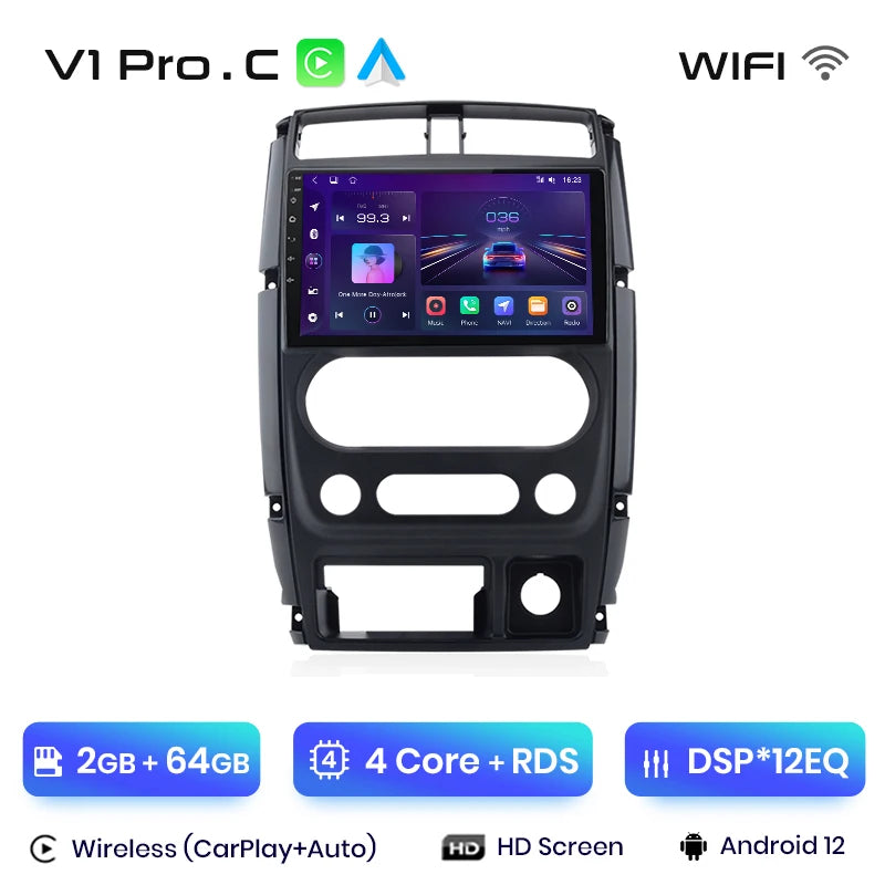 Junsun V1pro AI Voice - Radio para coche, reproductor multimedia Android Auto para Suzuki Jimny 3 2005-2019, Carplay 4G RDS 2DIN, GPS, autorradio 