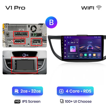 Junsun V1pro AI Voice 2 din Android Auto Radio para Honda CRV CR-V 2012-2016 Carplay coche Multimedia GPS 2din autoradio 