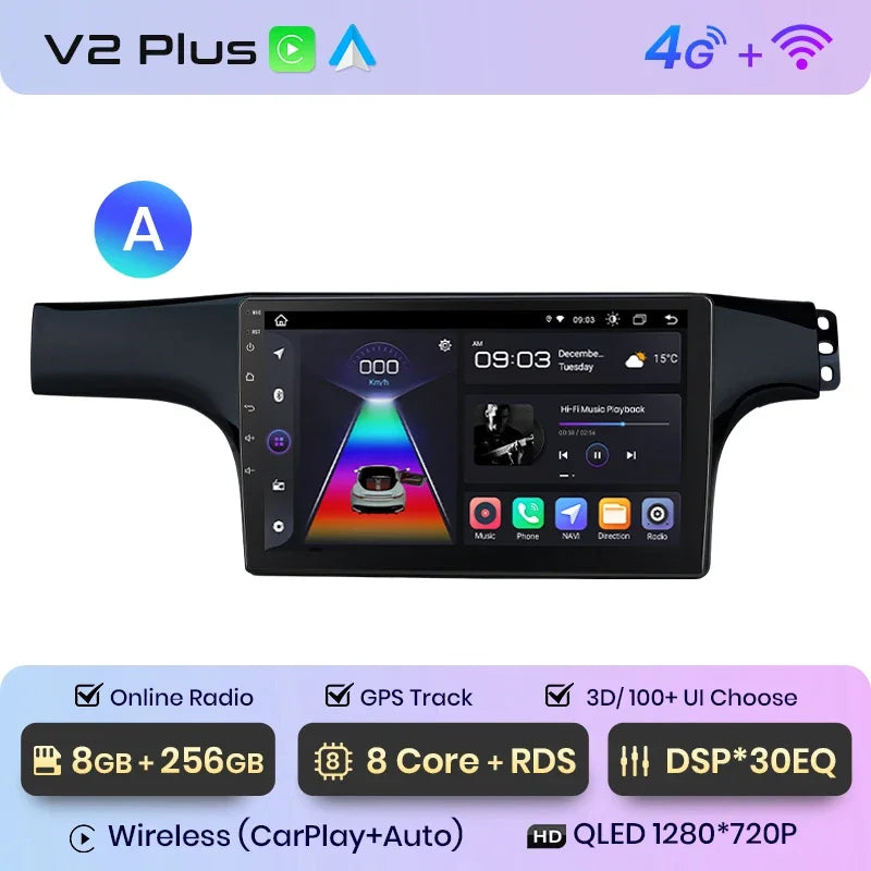 Junsun CarPlay inalámbrico Android Auto Radio para VOLKSWAGEN LAVIDA 2007 2008 2009 2010 Sistemas inteligentes para coche RDS BT WiFi 2 DIN 
