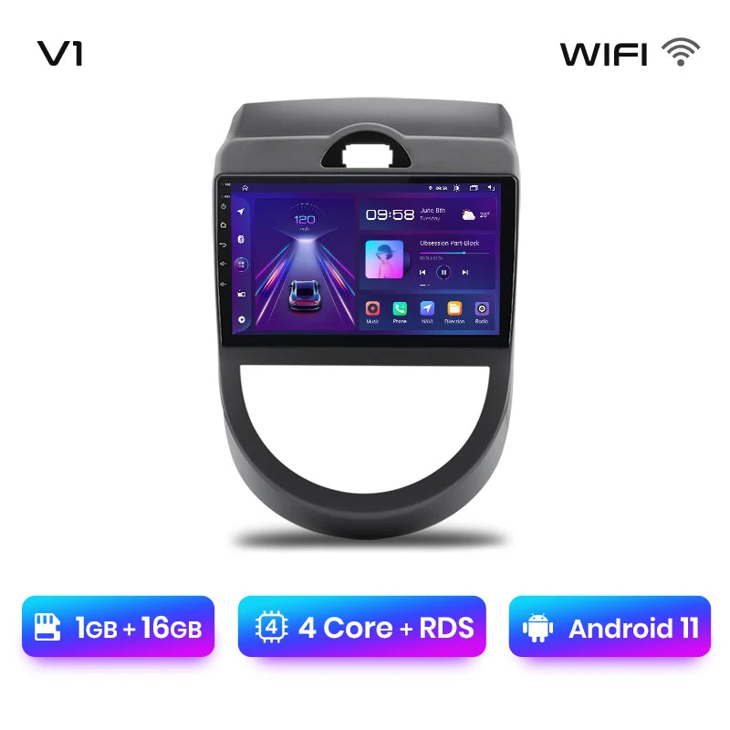 Junsun V1 AI Voice Wireless CarPlay Android Auto Radio For Kia Soul AM 2008-2011 4G Car Multimedia GPS 2din autoradio