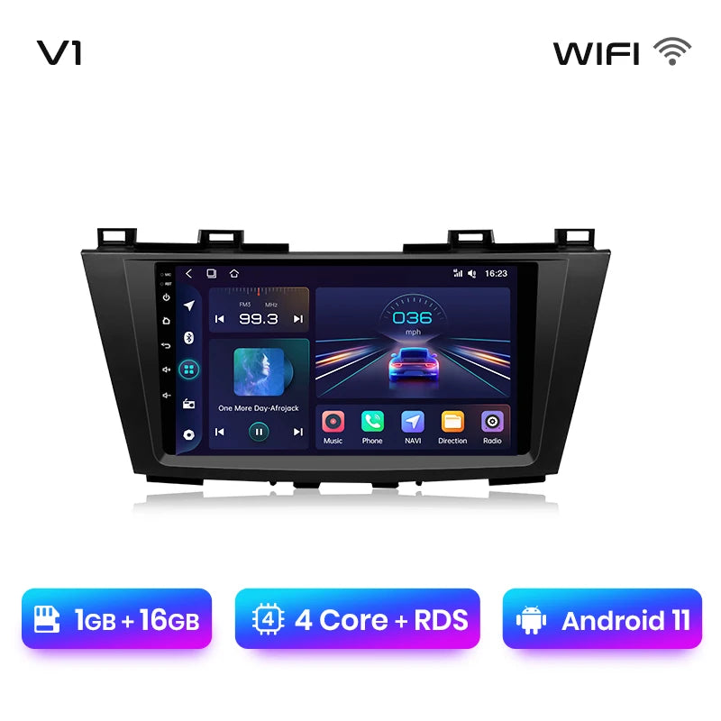Junsun V1 AI Voice - Radio inalámbrica CarPlay Android para coche, GPS, 2DIN, 4G, para Mazda 5 (2010-2015) 
