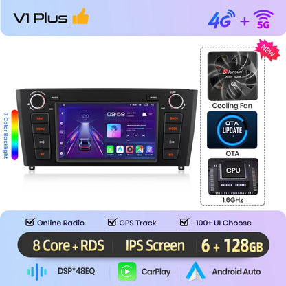 Junsun Wireless CarPlay Car Radio For BMW 1 Series E81 E82 E87 E88 2004 2005-2012  Android Multimedia