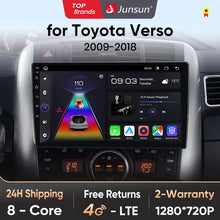 Load image into Gallery viewer, Junsun V1 AI Voice Wireless CarPlay Android Auto Radio for Toyota Verso R20 2009 - 2018 4G Car Multimedia GPS 2din autoradio
