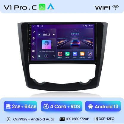 Radio Junsun V1 Plus para Renault Kadjar 2015-2019 con CarPlay inalámbrico, Android Auto, sistema inteligente, 2 DIN, DVD. 