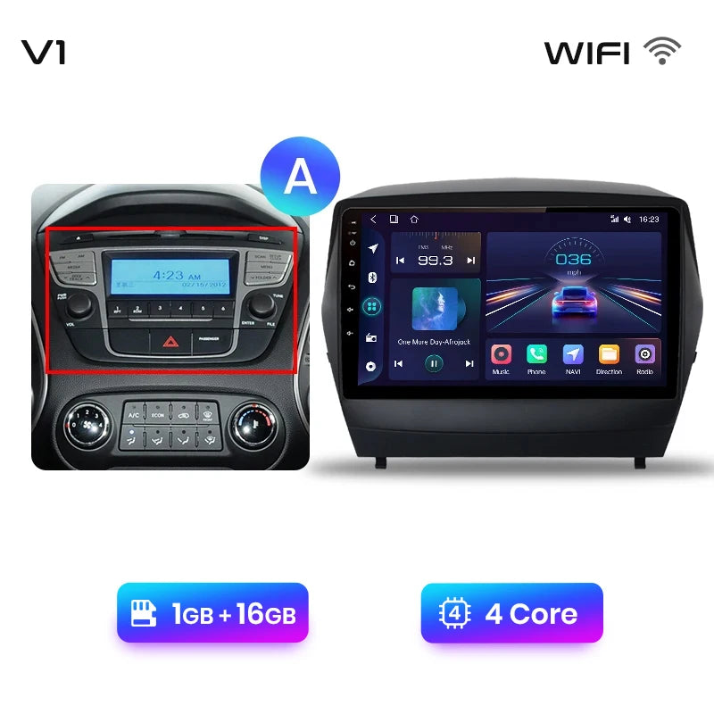 Radio Junsun para Hyundai Tucson 2 ix35 2009-2015 con CarPlay inalámbrico, Android Auto, sistema inteligente para coche, 2 DIN, DVD. 