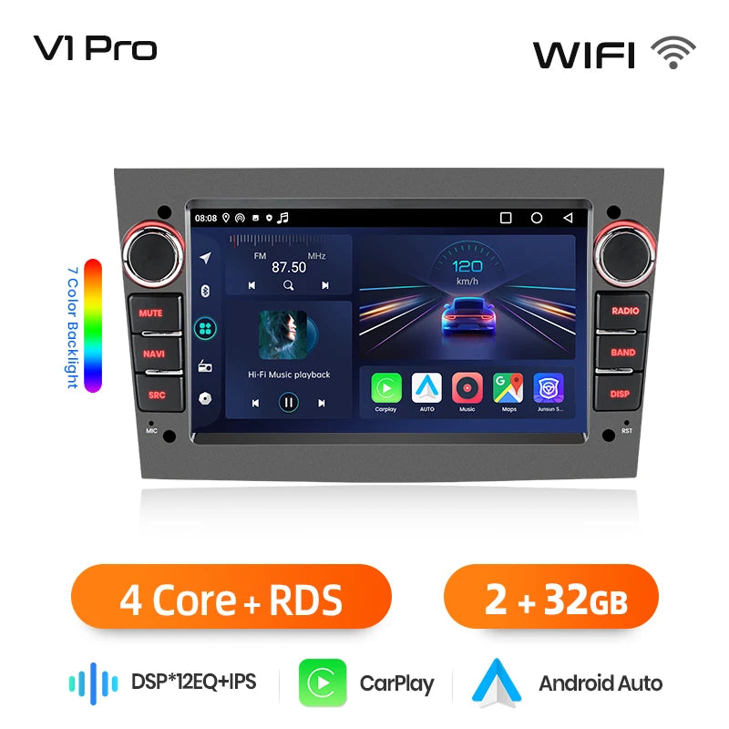 Junsun Wireless CarPlay Car Radio For Opel Astra Vectra Vauxhall Antara Zafira Corsa Vivaro Meriva Android Multimedia