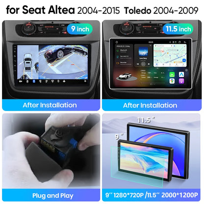 Junsun Wireless CarPlay Car Radio For Seat Altea 2004-2015 Toledo 3 Android Multimedia