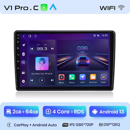 Radio Junsun V1 Plus para Skoda Fabia 2 2007-2014 con CarPlay inalámbrico, Android Auto, sistema inteligente para coche, 2 DIN, DVD. 