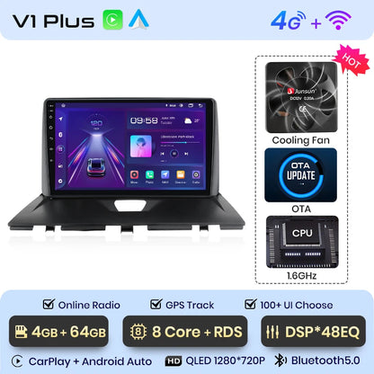 Radio Junsun V1 Plus para Peugeot Expert 2007-2016 con CarPlay inalámbrico, Android Auto, sistema inteligente para coche, 2 DIN, DVD. 