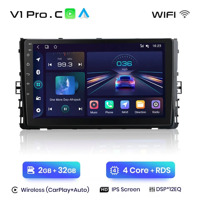 Junsun CarPlay inalámbrico Android Auto Radio para VOLKSWAGEN LAVIDA PLU 2018 Sistemas inteligentes para coche RDS BT WiFi 2 DIN 