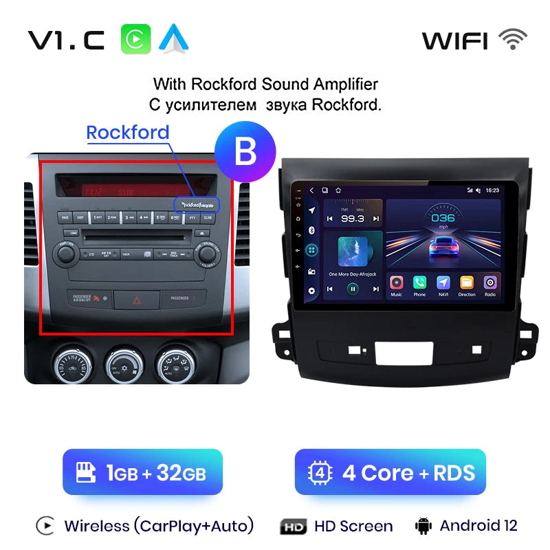 Radio Junsun V1pro 2 DIN Android Auto para Mitsubishi Outlander XL 2 2005-2011 Citroën C-Crosser con Carplay y reproductor multimedia para coche. 
