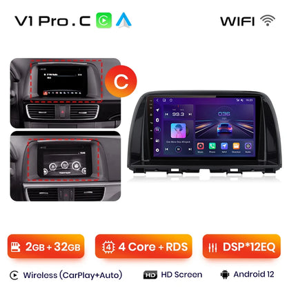 Junsun V1pro AI Voice 2 DIN Android Auto Radio para Mazda CX-5 2012-2015 Carplay 4G Car Multimedia GPS 2 DIN Autoradio 
