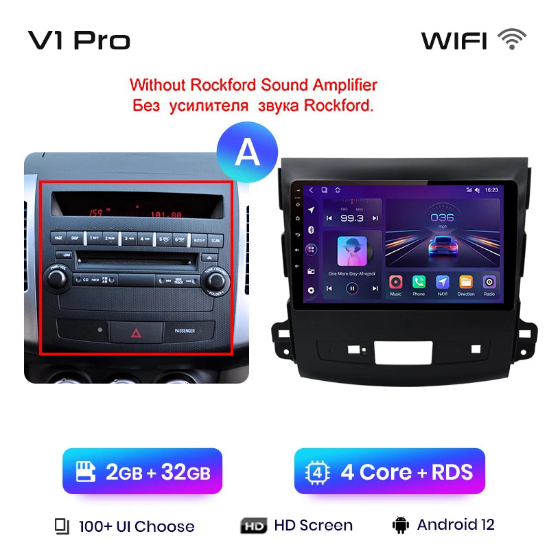 Radio Junsun V1pro 2 DIN Android Auto para Mitsubishi Outlander XL 2 2005-2011 Citroën C-Crosser con Carplay y reproductor multimedia para coche. 