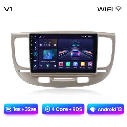 Radio Junsun V1 Plus para Kia RIO 2 2005-2011 con CarPlay inalámbrico, Android Auto, sistema inteligente para coche, 2 DIN, DVD. 