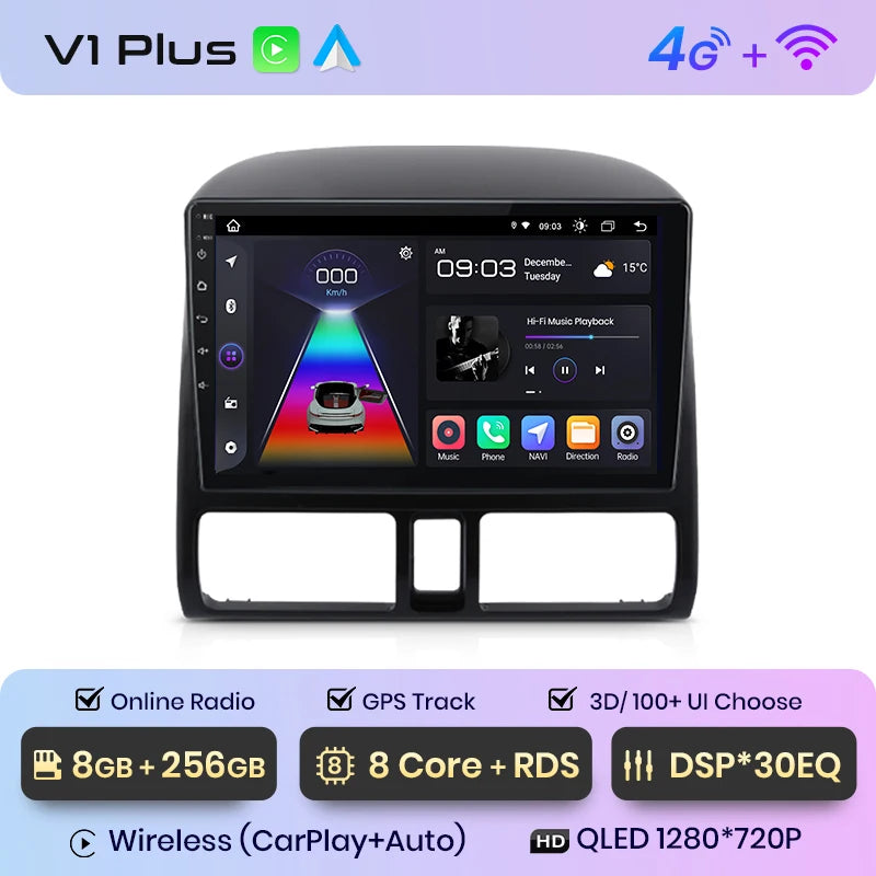 Junsun V1 pro AI Voice 2 DIN Android Auto Radio para Honda CR-V CRV 2 2001-2006 Radio de coche multimedia GPS Track Carplay 2 DIN DVD 