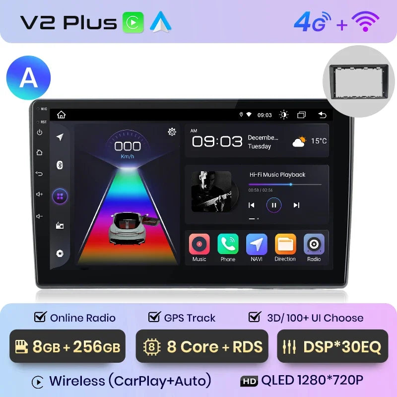 Radio multimedia Junsun con CarPlay inalámbrico y Android para coche, sistema inteligente GPS para VW Passat B5 B6 (2004-2010) 