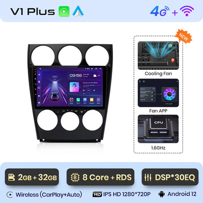 Junsun V1pro AI Stimme Android Auto Radio für Mazda 6 2004-2015 Carplay 4G Auto Multimedia GPS 2din autoradio 