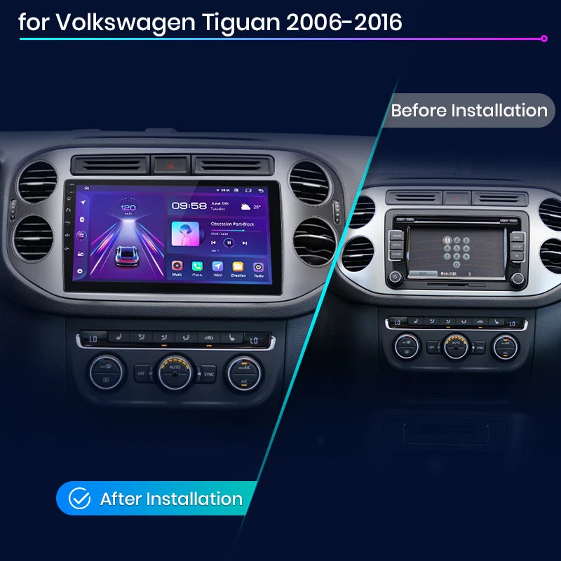 Junsun V1pro AI Voice 2 din Android Auto Radio For VW Volkswagen Tiguan 1 NF 2006-2016 Carplay Car Multimedia GPS 2din autoradio