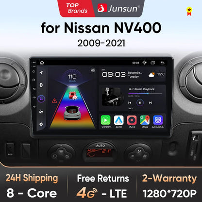 Junsun V1pro 2 Din Android Auto Radio For Renault Master For Nissan NV400 For Opel Movano 2 2009-2021 Car Multimedia Autoradio