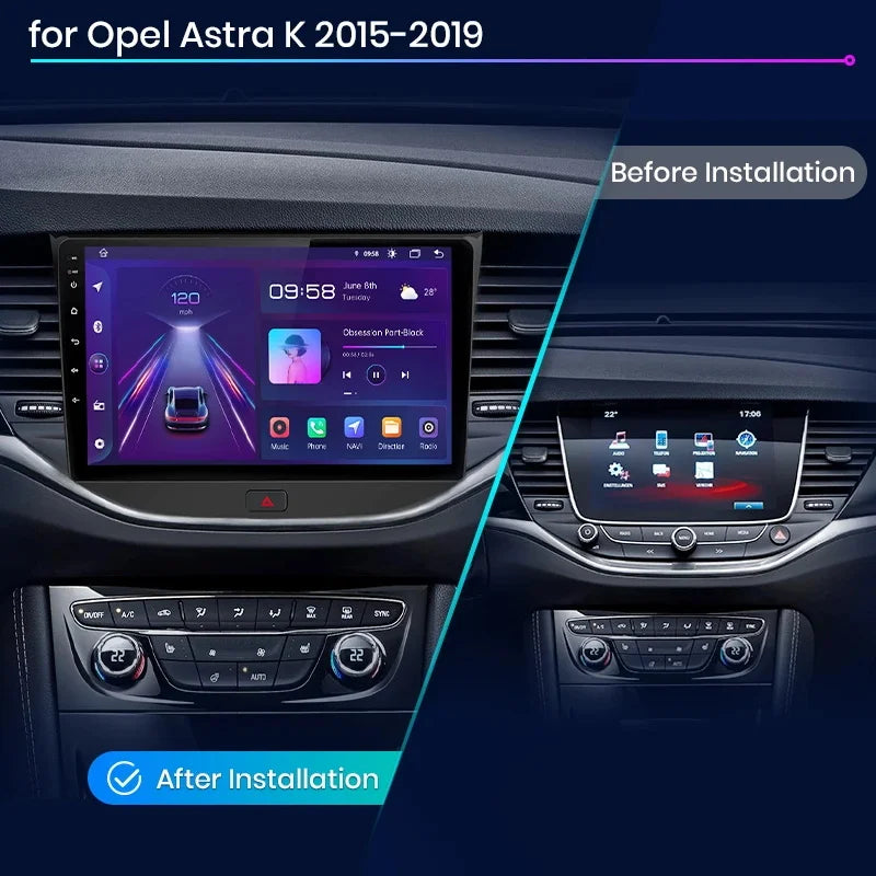 Junsun V1 Plus Autoradio für Opel Astra K 2015–2019, kabelloses CarPlay, Android Auto, intelligente Autosysteme, kein 2-Din-DVD-Player 