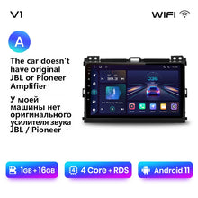 Load image into Gallery viewer, Junsun V1 Wireless CarPlay Android Auto Radio For Toyota Land Cruiser Prado 120 2004 - 2009 4G Car Multimedia GPS 2din autoradio
