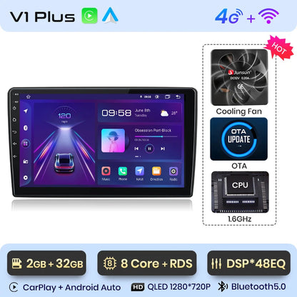 Radio Junsun para Peugeot 308 308S 2013-2017 con CarPlay inalámbrico, Android Auto, sistema inteligente para coche, 2 DIN, DVD. 