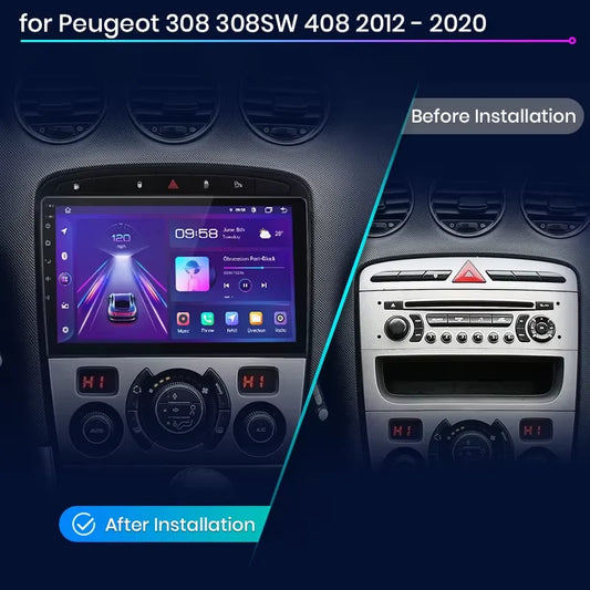 Junsun Android Wireless CarPlay Auto Car Radio For Peugeot 308 308SW 408 2012-2020 Car Intelligent Systems DSP SWC RDS GPS FM BT