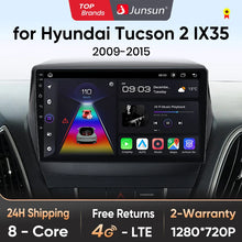 Cargar imagen en el visor de la galería, Radio Junsun para Hyundai Tucson 2 ix35 2009-2015 con CarPlay inalámbrico, Android Auto, sistema inteligente para coche, 2 DIN, DVD. 
