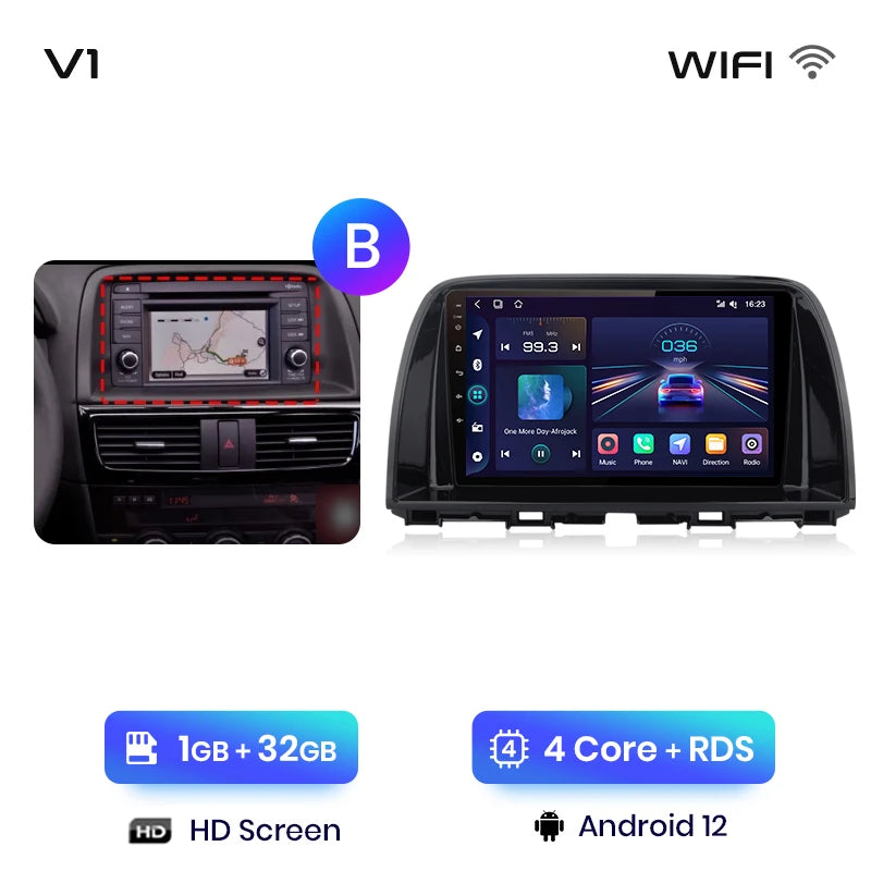 Junsun V1pro AI Voice 2 DIN Android Auto Radio para Mazda CX-5 2012-2015 Carplay 4G Car Multimedia GPS 2 DIN Autoradio 