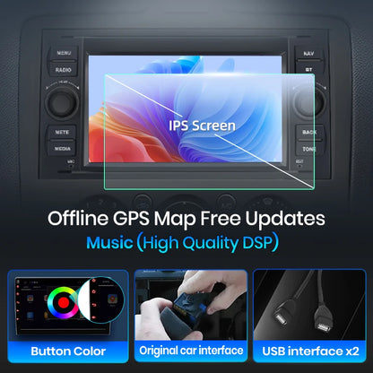 Junsun Wireless CarPlay Car Radio for Ford Focus Mondeo Fiesta Transit Kuga C-Max S-Max Galaxy Android Multimedia