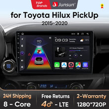 Radio Junsun V1 Plus para Toyota Hilux PickUp AN120 2015-2020 con CarPlay inalámbrico, Android Auto, 2 DIN, DVD. 
